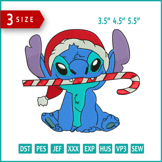 Santa Stitch Embroidery Design Files - 3 Size's