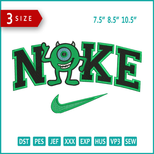 Nike Mike Wazowski Embroidery Design Files - 3 Size's