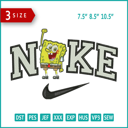 Nike SpongeBob Embroidery Design Files - 3 Size's