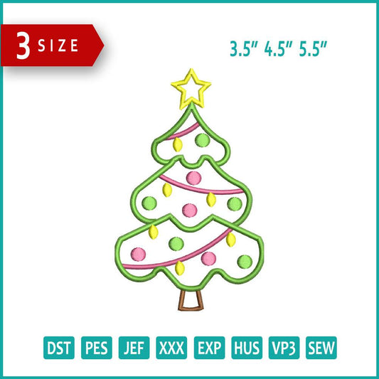 Christmas Tree v10 Embroidery Design Files - 3 Size's