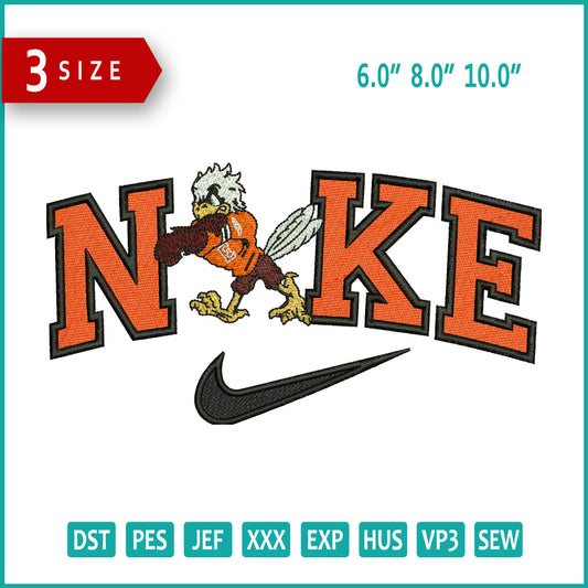 NIke Fighter Rooster Embroidery Design Files - 3 Size's