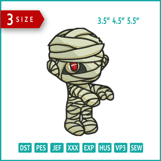 Archivos de bordado de Baby Zombie v2 - 3 tamaños