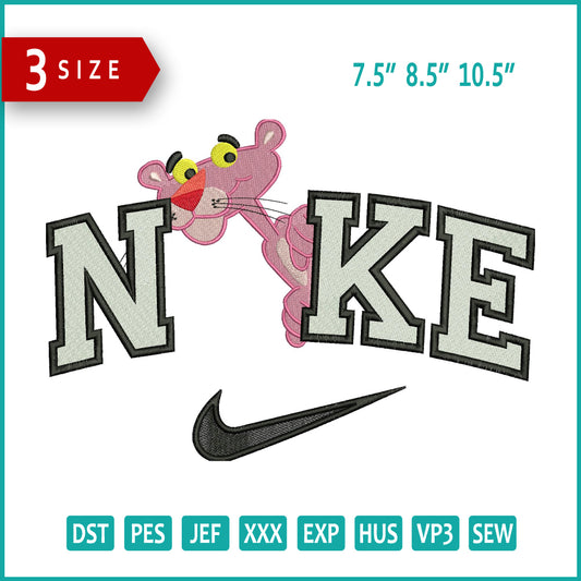 Nike Pink Panther Embroidery Design Files - 3 Size's