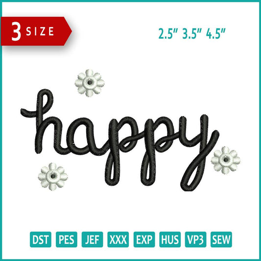 Happy Embroidery Design Files - 3 Size's