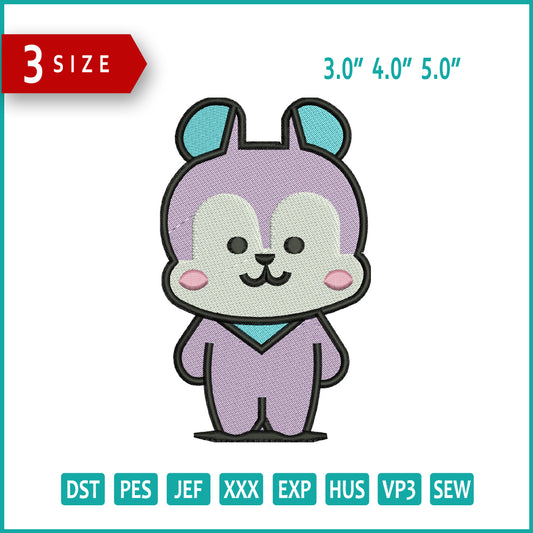 Huimang Bear Embroidery Design Files - 3 Size's