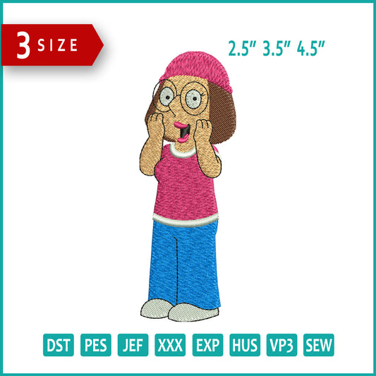 Meg Griffin Embroidery Design Files - 3 Size's