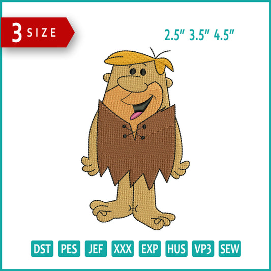 Barney Rubble Embroidery Design Files - 3 Size's