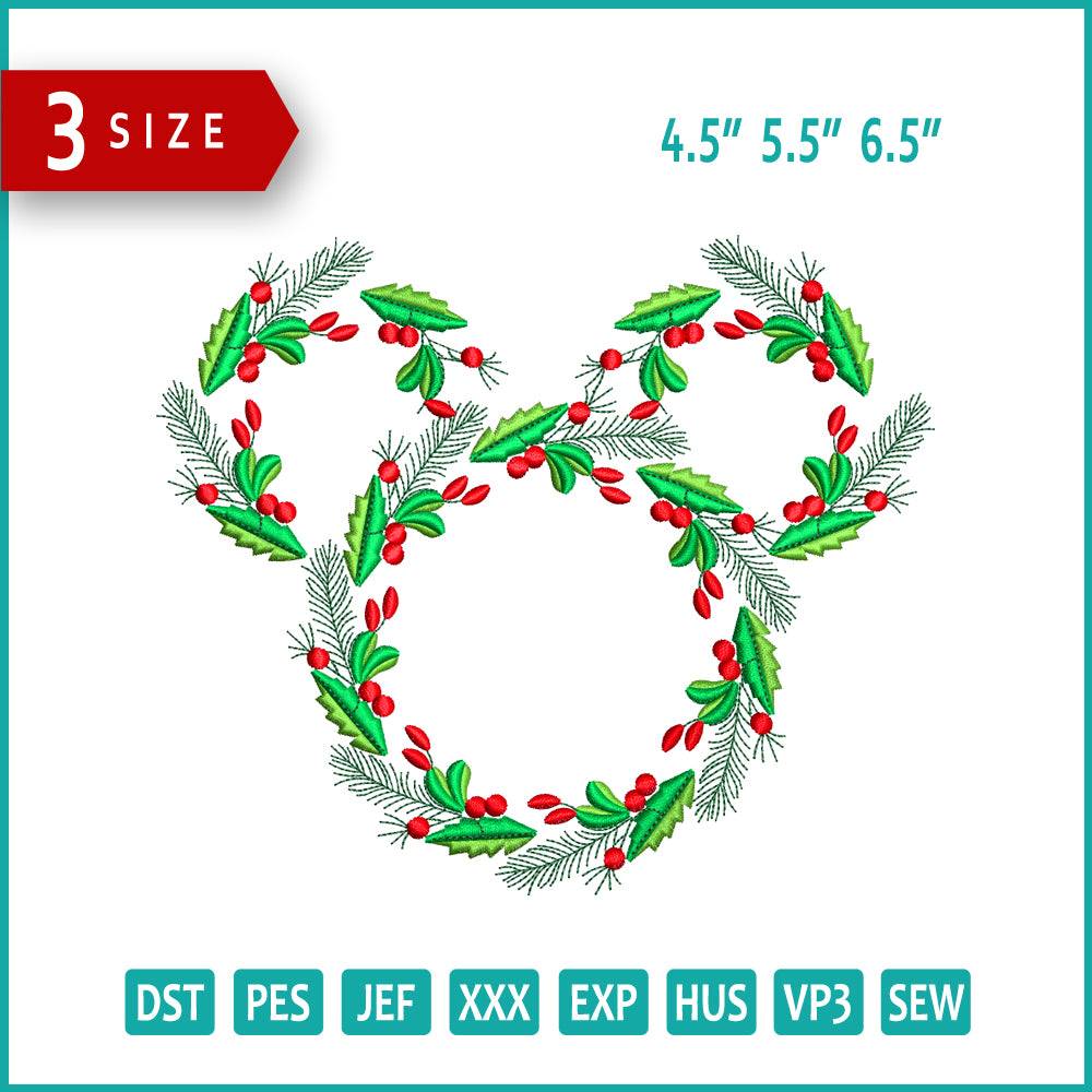 Christmas Mickey Mouse Embroidery Design Files - 3 Size's