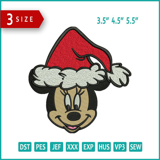 Christmas Mickey Mouse Santa Embroidery Design Files - 3 Size's