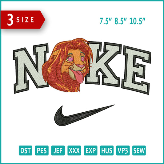 Nike Lion King v2 Embroidery Design Files - 3 Size's