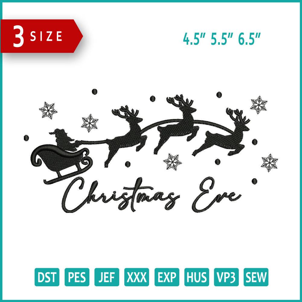 Christmas Eve Embroidery Design Files - 3 Size's