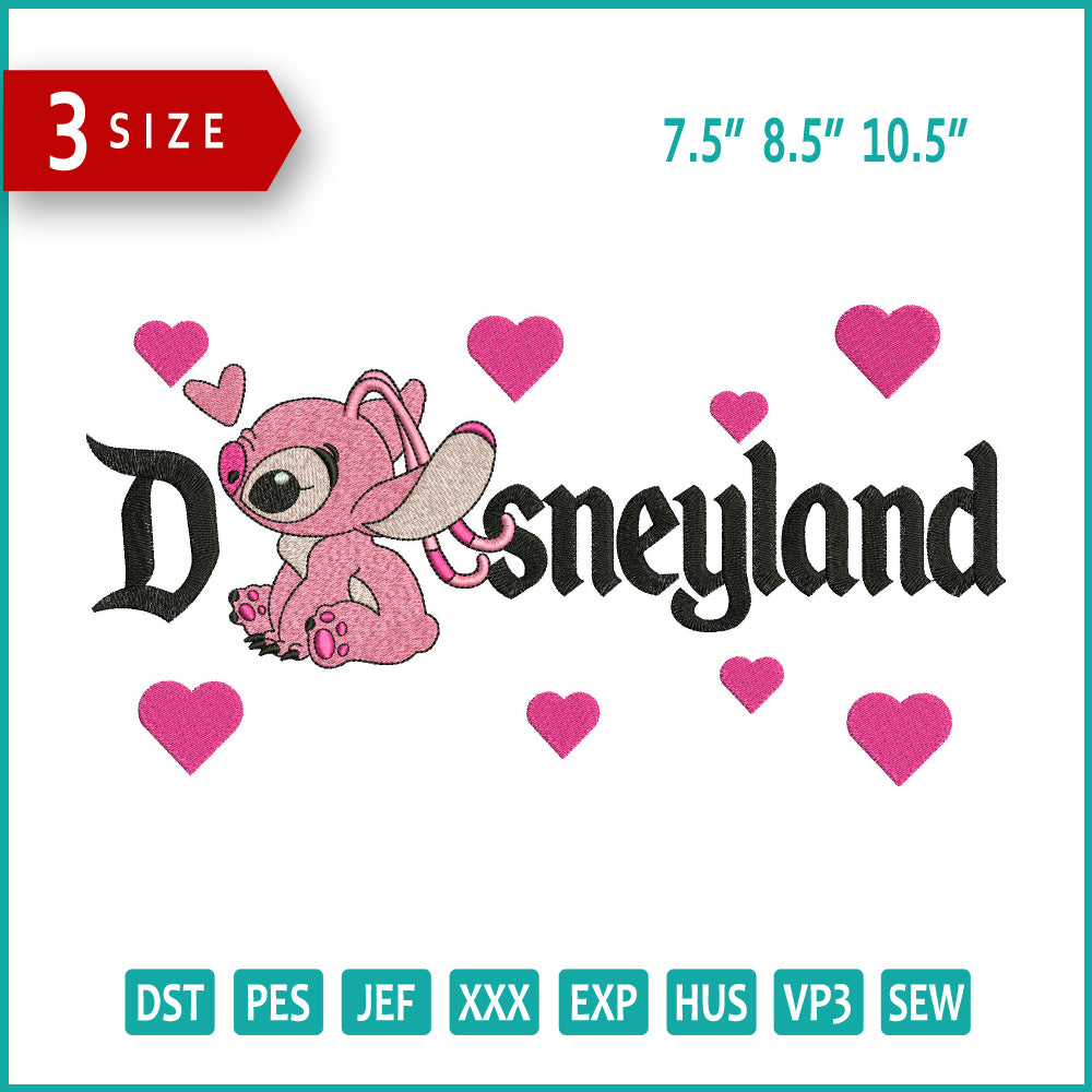 Angel Disneyland Embroidery Design Files - 3 Size's