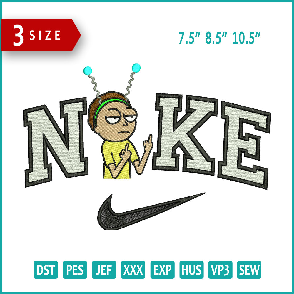 Nike Morty Smith Embroidery Design Files - 3 Size's