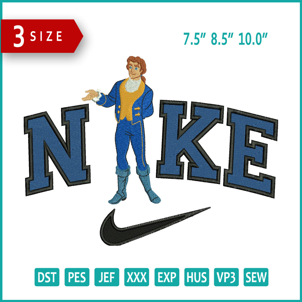 Nike Prince Adam Beast Embroidery Design Files - 3 Size's