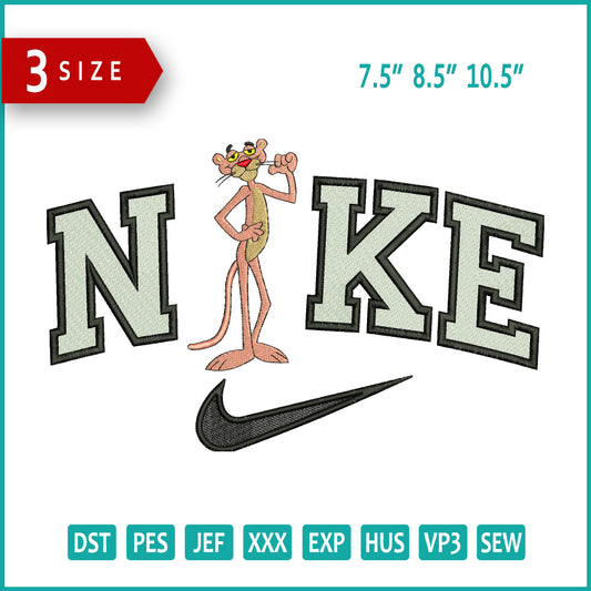 Nike Pink Panther v2 Embroidery Design Files - 3 Size's