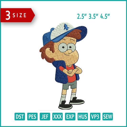 Dipper Pines Embroidery Design Files - 3 Size's