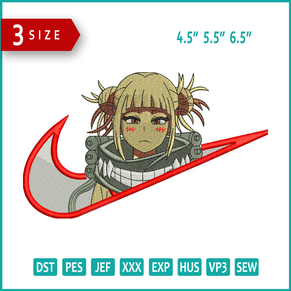 Himiko Toga Swoosh Embroidery Design Files - 3 Sizes