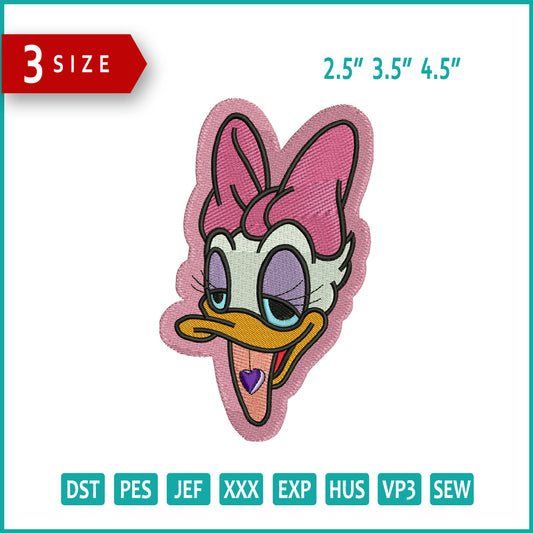 Daisy Duck Embroidery Design Files - 3 Size's