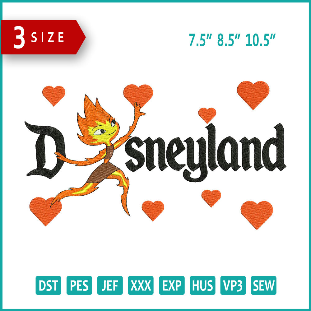 Ember Lumen Disneyland Embroidery Design Files - 3 Size's