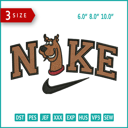 Nike Sooby Doo Embroidery Design Files - 3 Size's