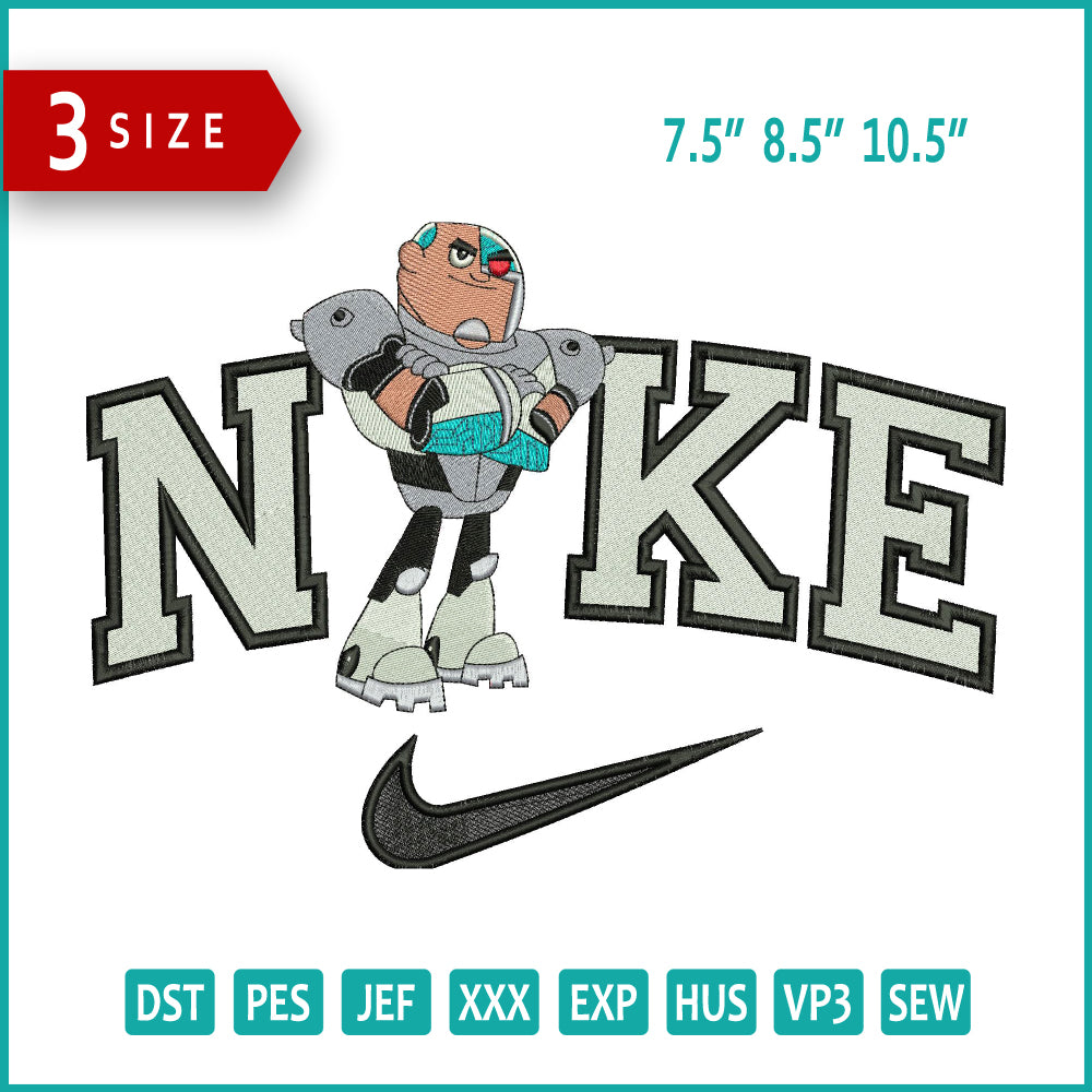 Nike Cyborg Embroidery Design Files - 3 Size's