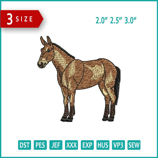 Horse v2 Embroidery Design Files - 3 Size's