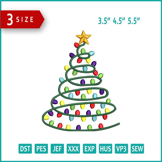 Chirstmas Tree v5 Embroidery Design Files - 3 Size's