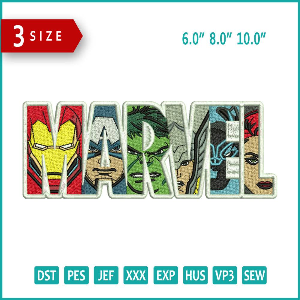 Marvel Embroidery Design Files - 3 Size's