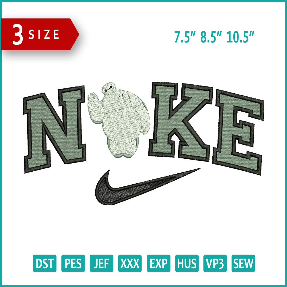 Nike Baymax Embroidery Design Files - 3 Size's