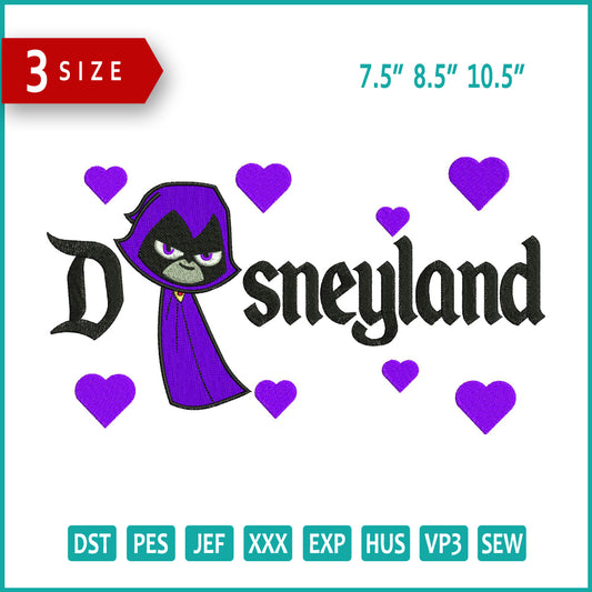 Raven Disneyland Embroidery Design Files - 3 Size's