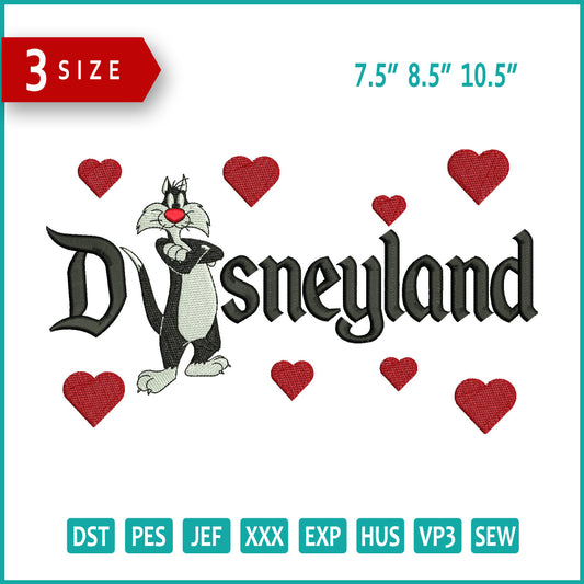 Sylvester Disneyland Embroidery Design Files - 3 Size's