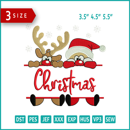 Santa Christmas Embroidery Design Files - 3 Size's