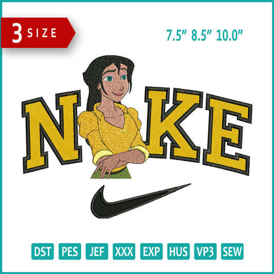 NIke Jane Porter Half Embroidery Design Files - 3 Size's