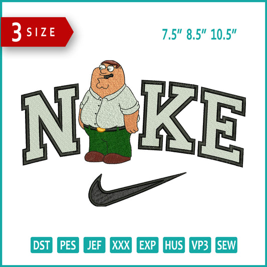 NIke Peter Griffin Embroidery Design Files - 3 Size's