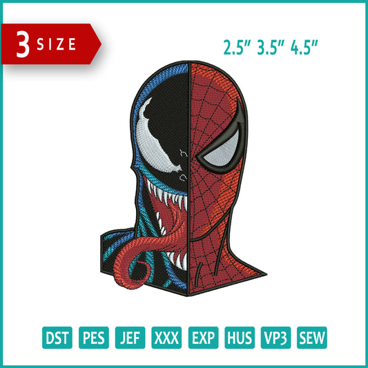 Spider Venom Embroidery Design Files - 3 Size's