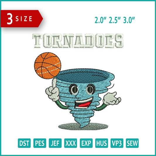 Tornadoes Embroidery Design Files - 3 Size's