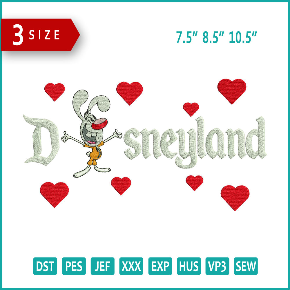 Mr Whiskers Disneyland Embroidery Design Files - 3 Size's