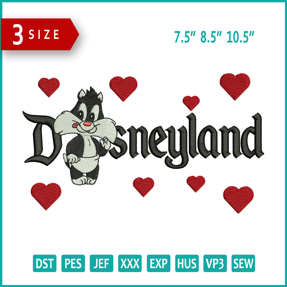 Baby Sylvester Disneyland Embroidery Design Files - 3 Size's