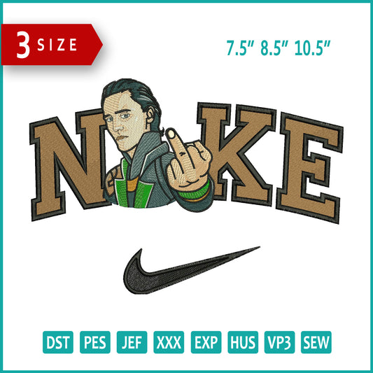 Nike Loki Half Embroidery Design Files - 3 Size's