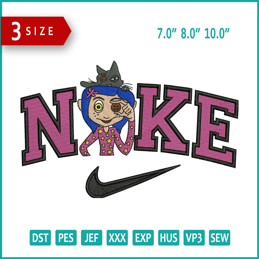 Nike Coraline Embroidery Files - 3 Size's