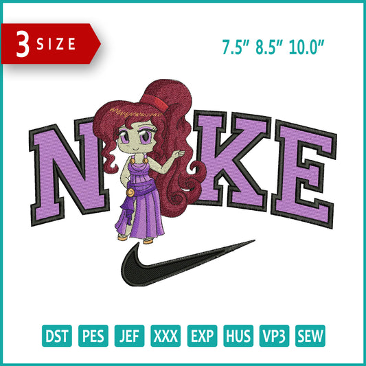 Nike Chibi Megara v2 Embroidery Design Files - 3 Size's