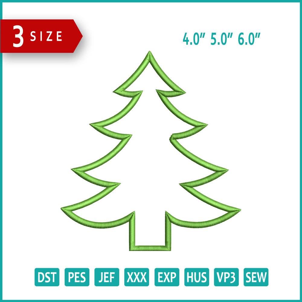 Christmas Tree Applique Embroidery Design Files - 3 Size's