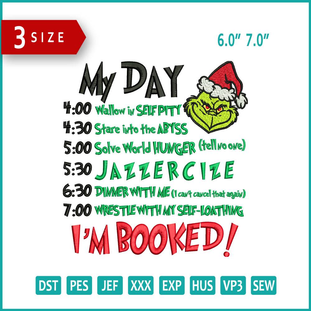 Grinch To Do List Embroidery Design Files - 3 Size's