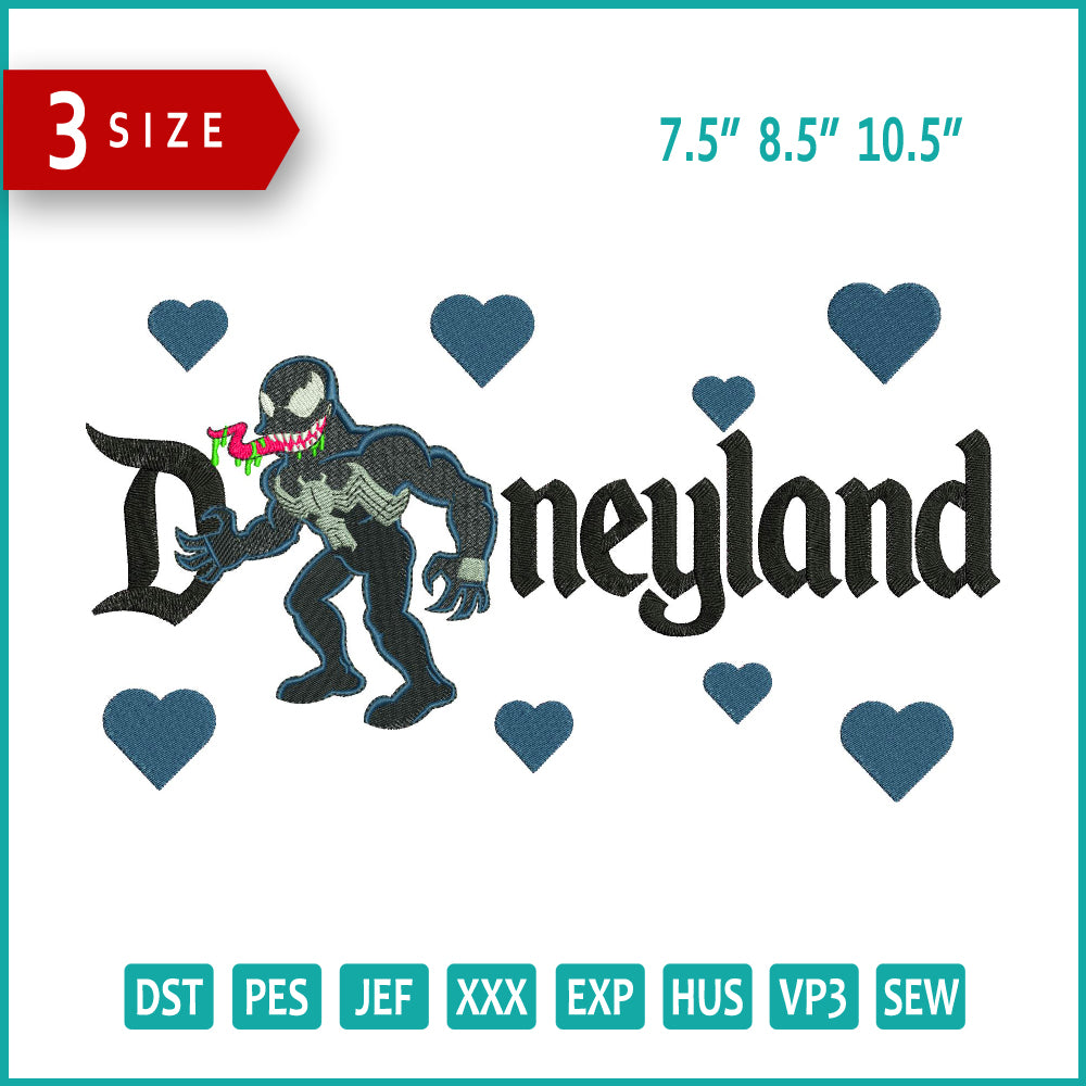 Chibi Venom Disneyland Embroidery Design Files - 3 Size's