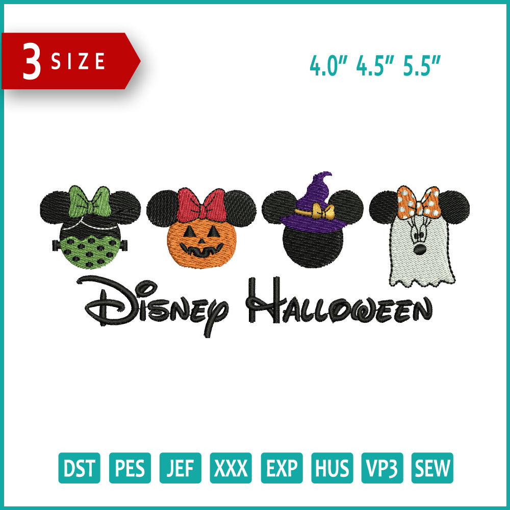 Disney Halloween v3 Embroidery Files - 3 Size's