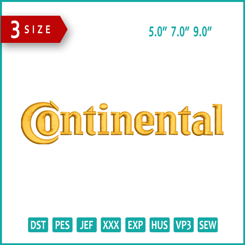 Continental Embroidery Design Files - 3 Size's