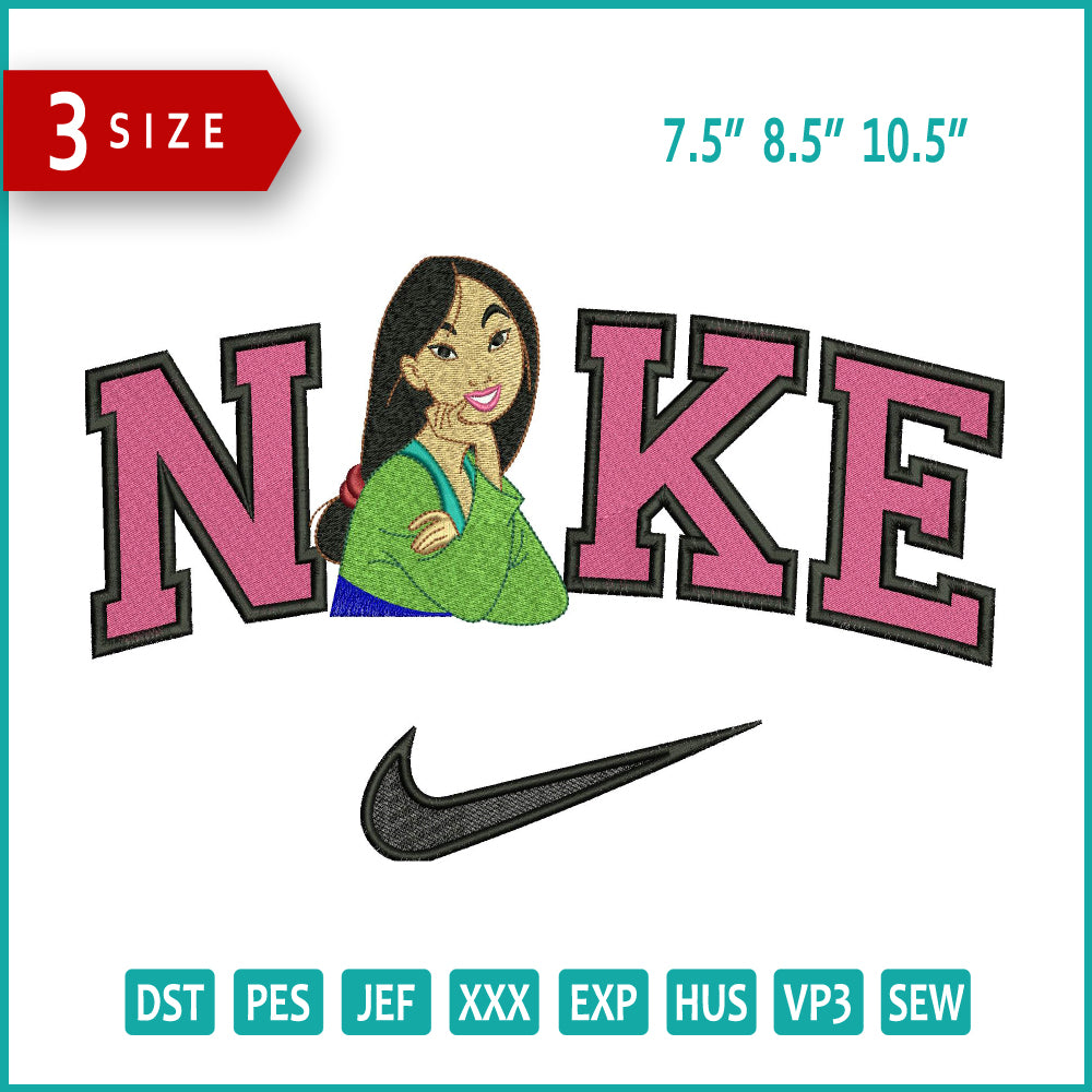 Nike Mulan Embroidery Design Files - 3 Sizes