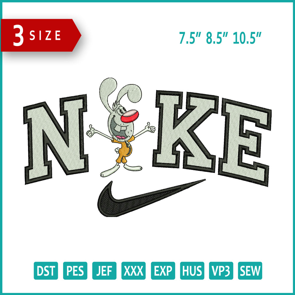 NIke Mr Whiskers Embroidery Design Files - 3 Size's