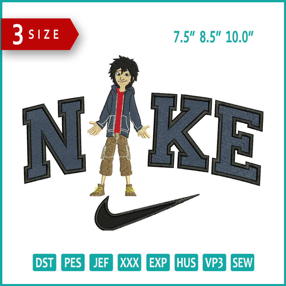 Nike Hiro Hamada Embroidery Design Files - 3 Size's