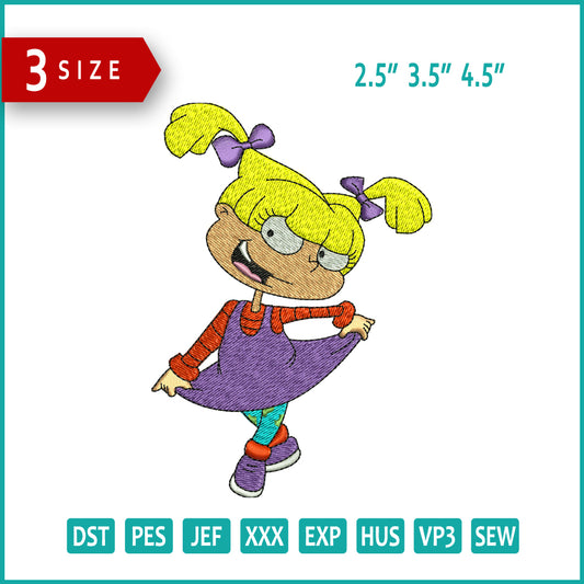 Angelica Pickles Embroidery Design Files - 3 Size's